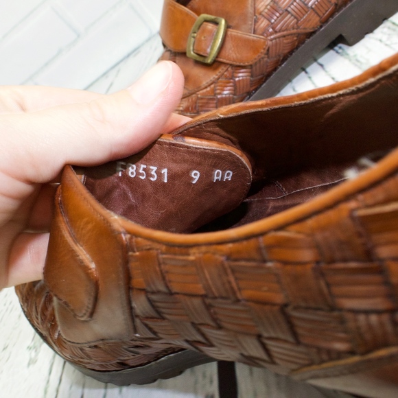 Cole Haan Woven Loafers Brown Leather Shoes 9 N - Picture 7 of 8